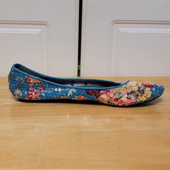 Dollhouse Floral Sequin Flats - Picture 7 of 8